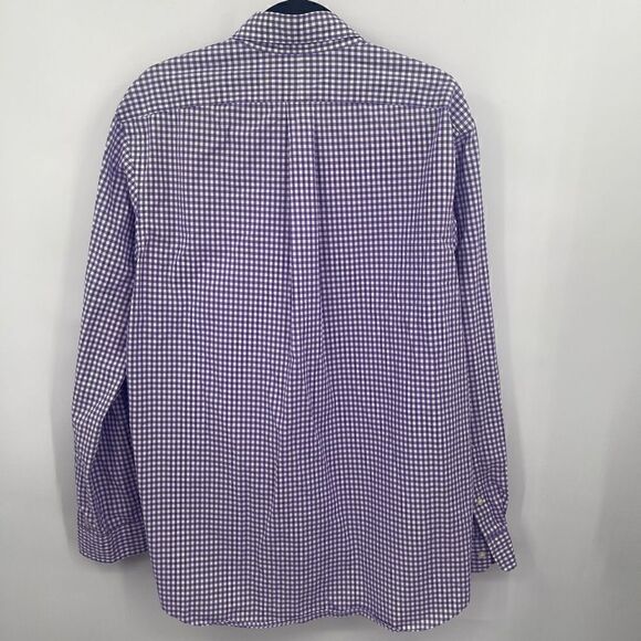 Ralph Lauren Collared Long Sleeve Button-Down Plaid Purple & White Shirt Size XL - Picture 5 of 5